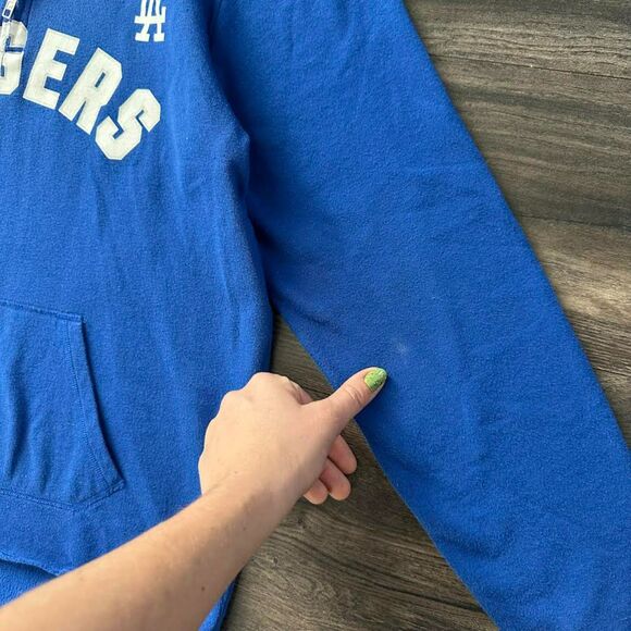 MLB LA Dodgers Baseball 1/4 Zip Pullover Sweater Victoria's Secret PINK Sz Med - Picture 6 of 9